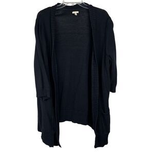 Sonoma Life and Style Short Sleeve Knit Black Cardigan 2X